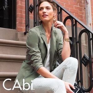 CAbi Olive Moss Green Single Button Blazer Jacket Size XS extra Small